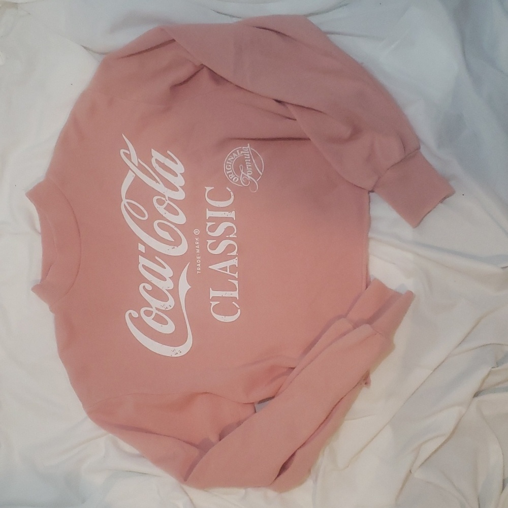 baby pink Coca-Cola cropped sweater